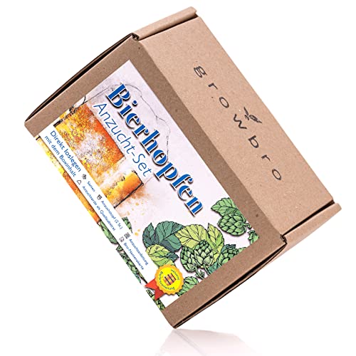 growbro Hopfen Anzuchtset, DER WEG ZU DEINEM EIGENEN BIER, Geschenk für Männer, Freunde und Papa, Geburtstagsgeschenk, Gastgeschenk, Geschenke zum Grillen, Männer Gadget