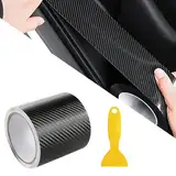 QTTRPCU Carbon Folie, einstiegsleisten kohlefaser Aufkleber,7cm*10m Carbon Fiber Folie,6D Autofolie schwarz Selbstklebend Schutz,Lackschutzfolie Schutzfolie für Auto