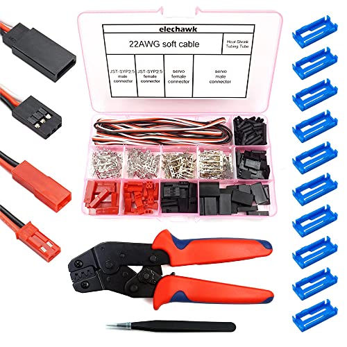 55 Sets Servo-Stecker, männlich, weiblich, Crimp-Pin-Kabel-Set mit Crimp-Werkzeug, kompatibel mit JR JST SYP Futaba für Hitec Spektrum RC