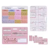 Iouyjiu EKG Abzeichenkarte, EKG Interpretation | EKG -Abzeichen für Pflegereferenz - 3x EKG Nursing Clinicals Leitfaden ER ICU Telemetrie RN Cardiac Supplies Lab Value Accessoires für die Arbeit