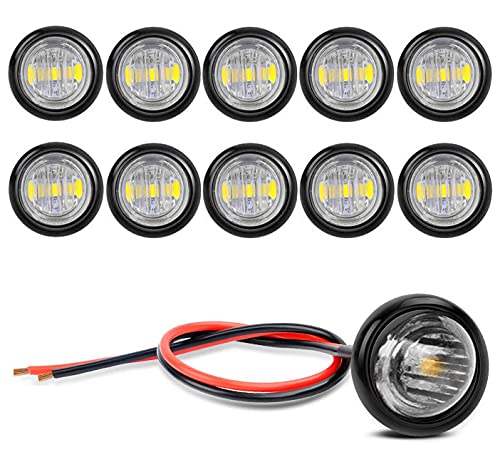 GUUZI 10er Pack Wasserdichte LED-Leuchten, LED-Unterwasserbeleuchtung, Utility-LED-Innenbeleuchtung Navigationslichter 12V(Weiß)