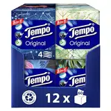 Tempo Original Taschentücher Würfelbox - Megapack - 12 Boxen, 60 Tücher pro Box - extra starke, weiche Papiertaschentücher, waschmaschinenfest