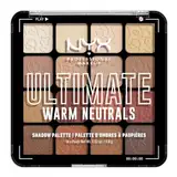 NYX Professional Makeup Lidschattenpalette mit 16 Farbtönen, Intensives und langanhaltendes Finish, Vegane Formel ohne Inhaltsstoffe tierischen Ursprungs, Ultimate Shadow, Farbton: Warm Neutrals