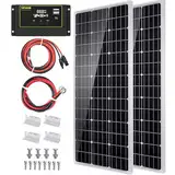 Topsolar 200W Solarpanel Monokristallines Silizium Solarzelle Photovoltaik Solarladegerät eignet sich für Campingzelte Wohnmobilyachten und andere unebene Oberflächen