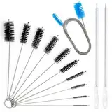 Prebarfun 13 Stück Abflussbürste, Rohrreinigungsbürste, Abfluss Bürste, Abflussreiniger Bürste, Reinigungsbürsten Set für Rohre, Flaschen, Bathtub Drain, Aquariumschläuche, Waschmaschinen