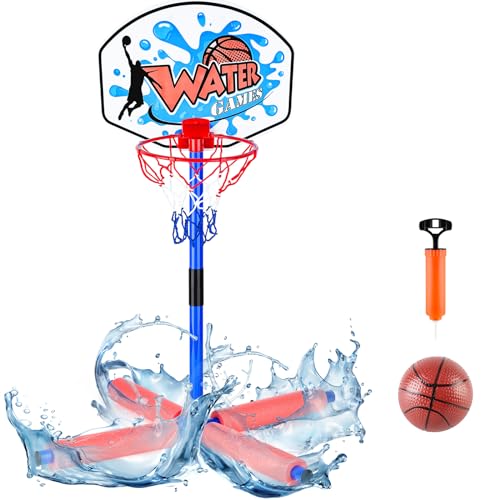 deAO Swimming-Pool Wasser Basketball, Schwimmender Basketball-Korb, Sommer Wasserspiel Floating Hoops, Wasserspiel Set Basketball Hoop Floating Kinderspielzeug für Pool im Sommer