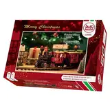 LGB – 70308 Gartenbahn Starterset Weihnachtszug mit Lokomotive und Zwei Waggons, Outdoor-Eisenbahn, Spur G