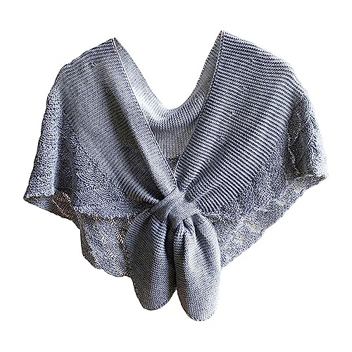 G-LIKE Damen Umschlagtuch Schultertuch Halstuch – Frühling Sommer Herbst Nackenschutz Schal Umhang Cape Gestrickt Ausgehöhlt Prominenz Stil Häkelarbeit Dekorativ für Frauen Mädchen (Grau)