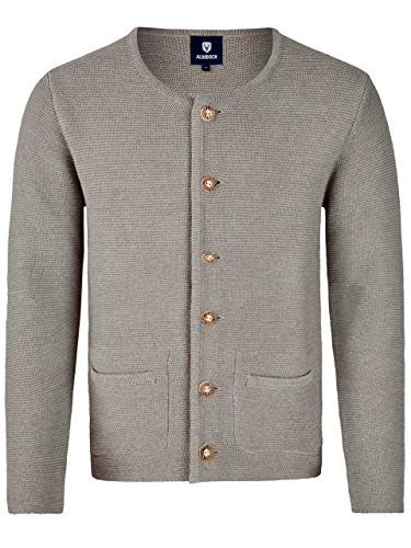 Almbock Strickjacke grau Tracht Herren - Trachten Jacke Herren in wunderschönem klassischem hellgrau - Trachtenstrickjacke - Trachtenjacke Herren XXXL