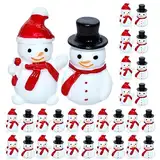 EXCEART 40 Stück Mini Schneemann Figuren Miniatur Schneemann Statue Harz Skulptur Weihnachten Snowman Dekofigur für Terrarium Bonsai Microlandschaft Feengarten Puppenhaus Deko Bunt