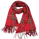 UILYNIU Herren Herbst Baumwolle kariert Schal übergroßer Herbstschal Winterschal Karo Tartan Schultertuch Plaid Deckenschal Modeschal Weicher (Rot)