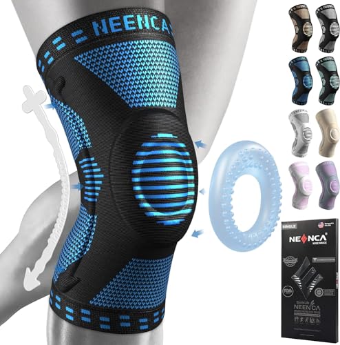 NEENCA Kniestütze, Komprimierte Kniebandage mit Patella Gel Pads & Feder Seitenstabilisatoren, Medizinischer Knieschützer für Laufen, Meniskusriss, Arthritis, Gelenkschmerzlinderung, ACL, Erholung