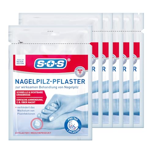 SOS Nagelpilz-Pflaster | zur intensiven Behandlung | einfache Anwendung über Nacht | schnelle, sichtbare Ergebnisse | praktische Anwendung | auch bei Nagelverfärbungen |6x8 Pflaster