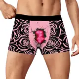 WKAYsIV Gewebte Boxershorts Herren legerem Komfort Valentinstagsdruck Lustige Pyjamas Herren (S)