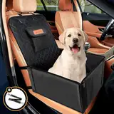 Looxmeer Hunde Autositz Extra Stabiler für Kleine Mittlere Hunde, Auto Hundesitz mit Verstärkte Wände und Sicherheitsgurte, Wasserdicht Hundeautositz für Rück- und Vordersitz, Schwarz