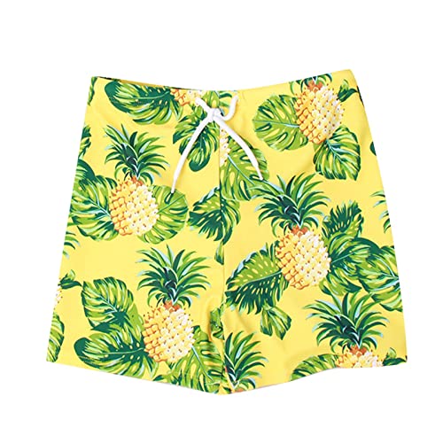 aaSccex Kinder Kleinkind Baby Jungen Frühling Sommer Druck Baumwolle Urlaub Weste Shorts Strand Kleidung Kinderbadehosen (Yellow, 5-6 Years)