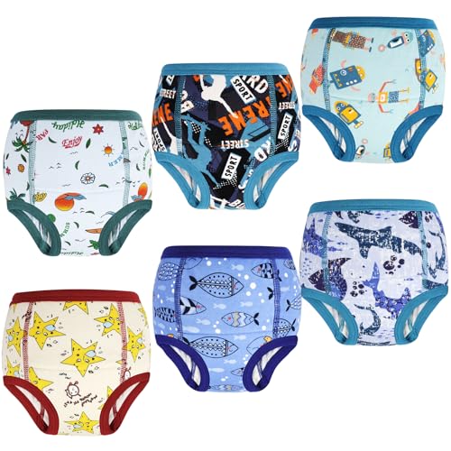MOEMOE BABY Töpfchen Trainingshose 6 Stück Baby Trainingshosen Töpfchen Unterwäsche Kinder für Jungen 3 Jahre