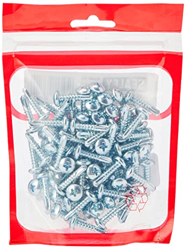 Sealey Bohrschraube, 4, Flachkopf-Kreuzschlitz, Zink SDPH4819 Kreuzschlitzschraube, verzinkt, selbstbohrend, M4,8 x 19 mm, 100 Stück, Silber, 4.8 x 19mm