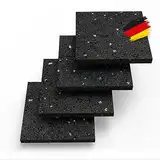 BAUHELD® Schwingungsdämpfer Waschmaschine 90x90 x 10mm [4 Stück] - Robuste Antirutsch-Pads aus Gummigranulat [Made in Germany] - Für Waschtrockner, Subwoofer, Outdoor Teppiche, 3D-Drucker