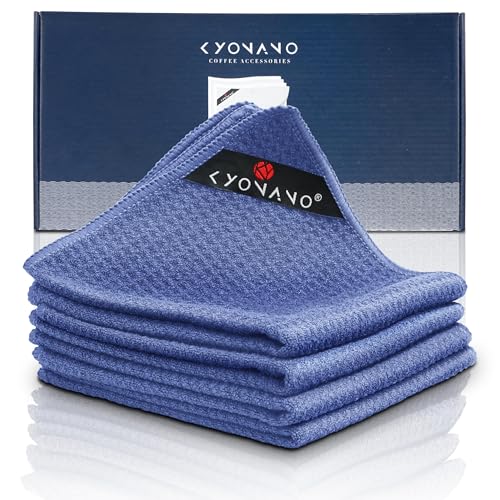 KYONANO Barista Zubehör, Barista Tuch Set 4 Stück, 30x30 cm Reinigungstuch zum reinigen Ihres Kaffee Equipments, extrem saugstarke, Barista Lappen für Dampflanze und Siebträgermaschine