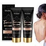 2 Stück Bräunungsbeschleuniger Solarium Tanning Cream Bewahrt es die Feuchtigkeit und Elastizität der Haut für Eine Gleichmäßige Natürliche Bräune für Solarium Sonnenstudio & Außenbräune