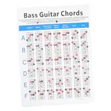 TOYANDONA 1Stk E-Bass-Akkorddiagramm Übungsdiagramm E-Bass Chor Lernanleitung Kapos Gitarren Klavier Grifftabelle beschichtete Papierkarte kein Produkt Aufkleber Klaviatur Poster Notiz