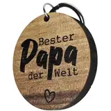 Vatertagsgeschenk für Papa - Bester Papa der Welt Schlüsselanhänger aus Holz, Glücksbringer, Vater Geburtstagsgeschenk, Männertag Geschenke, Geschenk Papa, Bester Papa, Geschenke zum Vatertag