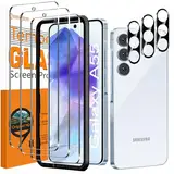 QsmQam 3 Stück Panzer Schutz Glas für Samsung Galaxy A55 5G und 3 Stück Kameraschutz, 9H Härte Panzerfolie Schutzfolie, HD Displayschutz Folie, Anti-Kratzer, Bläschenfrei