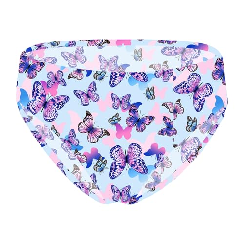 Sxiwei Kinder Mädchen Sonnenschutz Badehose Sommer Kurze Badehose Schnelltrocknend Bikinihose Strand Schwimmshorts Schmetterling 110-116