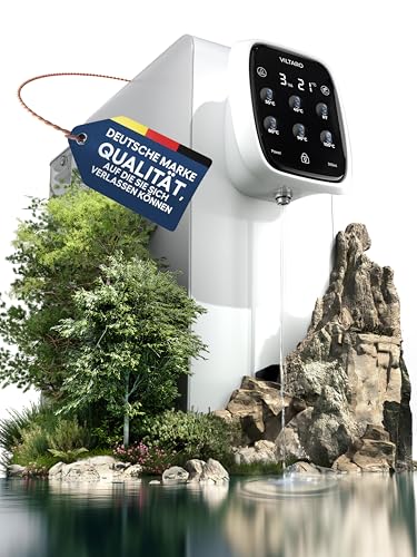 VILTARO® Osmoseanlage Trinkwasser [weiß, 5-stufiges Filtersystem, 6 Temperaturstufen, mobil ohne Wasseranschluss] | Umkehrosmoseanlage | Osmose Wasserfilter | Kalkfilter | Trinkwasserfilter