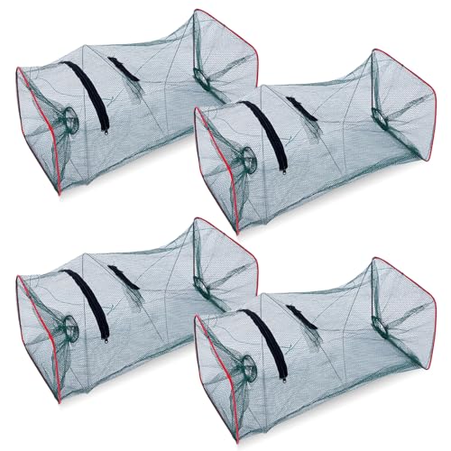 MEYAGOT Köderfischreuse Fisch-Reuse, 4 Pcs Köderfischreuse Aalreuse Reuse Für Fischfang, Reusen Für Fischfang, Faltbarer Fishing Köderfischreuse, Fischreuse Für Kleine Fische (45 * 22 * 22)