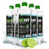 BiOHY Fliesenreiniger (6x1l Flasche) + Dosierer | speziell entwickelt für Stein- & Fliesenböden | hinterlässt eine schmutzabweisende Glanzschicht | entfernt jegliche Art von Schmutz mühelos