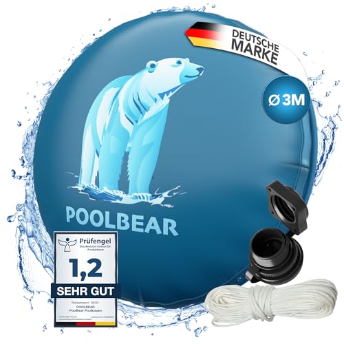 PoolBear | Poolkissen Winter 3m Winterkissen XXL I Pool-Luftkissen mit Doppelnaht inkl Reparaturset I Überwinterung-Frostschutz-Kissen Poolpolster