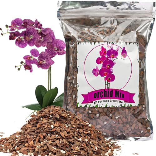 GOTVUGE Orchideenerde Orchideen-Substrat 1L - Orchideenrinde & organisches Perlit für Pflanzen - Lang anhaltende optimale Drainage und Belüftung