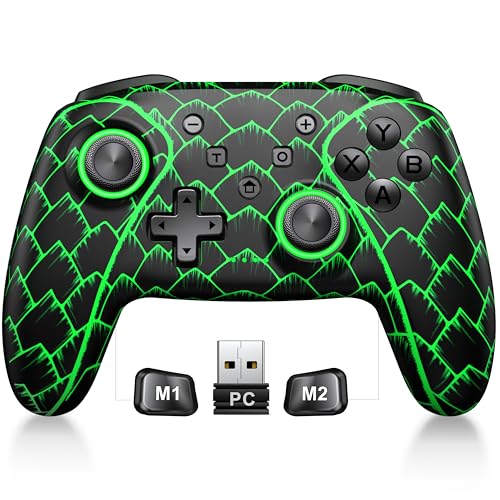 PC Controller Wireless, Gaming Controller PC mit Hall Joystick Trigger, Kein Drift und Dead Zones, PC Controller mit Programmierung Turbo, Bluetooth Gamepad Wireless kompatibel mit PC/Switch,Farbe