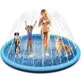 Tosekry Kinder Sprinkler mit Antirutschfunktion, Wasserspielzeug Hund Pool, Wasserspielzeug Kinder Outdoor Spiele, 200CM Wassersprinkler Kinder Splash Pad(blau-200cm) 170PSD