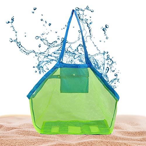 Sandspielzeug Tasche, Sandspielzeug Netztasche, Wasserspielzeug Rücksack Beutel, Mesh Strandtasche, Strandspielzeug Tasche, Strandspielzeug Wiederverwendbare Badetasche Faltbare für Familie Urlaub