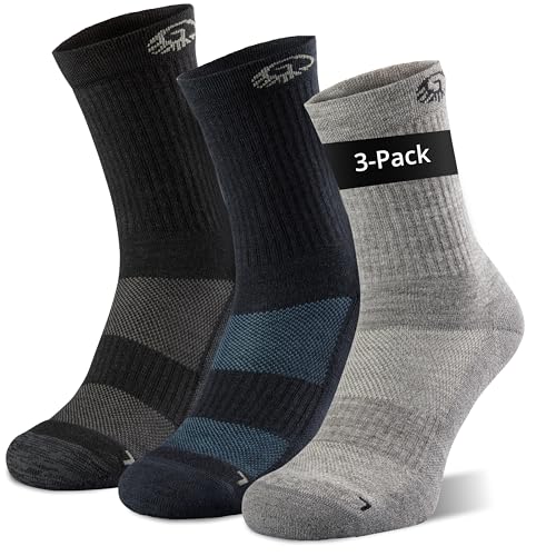 GIESSWEIN Merino Wandersocken Herren & Damen 35-46 [3er Pack] - Thermosocken Trekkingsocken - Anti-Blasen-Polsterung extra warm - Wintersocken Skisocken - Dicke Merino Socken Herren & Damen wandern