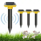 Mole Repellent Sonic-gerät 4 Stück Ultrasonic Solar Maulwurfabwehr Maulwurfschreck Wühlmausabwehr Schlagenabwehr Eidechsenabwehr Mole Repellent Schädlingsbekämpfung für Den Rasen Garten