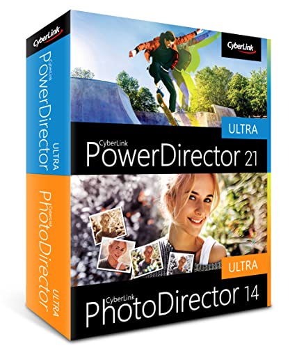 CyberLink PowerDirector 21 Ultra & PhotoDirector 14 Ultra | Benutzerfreundliches Videobearbeitungsprogramm für PC mit Greenscreen | Screen Recorder | Leistungsstarkes Bildbearbeitungsprogramm [Box]