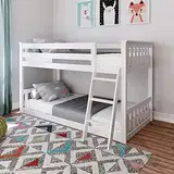 Max & Lily platzsparendes niedriges Etagenbett für Kinder, aus neuseeländischem Kiefernholz, inklusive Lattenrost, 200x90cm-Bettgestell auf beiden Etagen, für Jungen & Mädchen, weiß