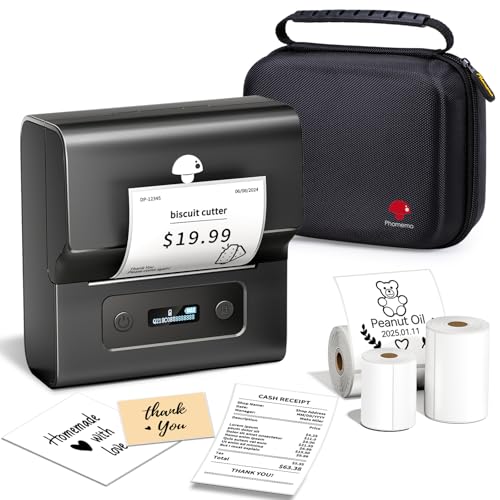 Phomemo M221 Etikettendrucker Satz - Thermo Bluetooth Etikettendrucker Beschriftungsgerät Labledrucker,für Barcode,Einzelhandel,Büro,kleine Unternehmen,für Android & iOS & PC- Grau