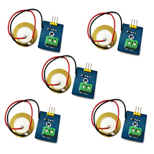 Hailege 5pcs Piezoelektrischer Sensor Analoges Keramik-Schwingungssensor-Modul Piezoelektrizität für Arduino DIY KIT