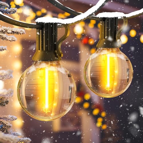 JEYMORKEY Lichterkette LED Außen Strom Outdoor - 20M 65.5FT G40 Glühbirnen Garten Beleuchtung Balkon Lichterketten Aussen IP44 Wetterfest Pavillon String Lights für Terrasse Party