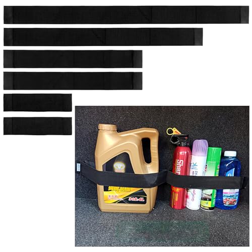 Svalor 6 Stück Kofferraum Orgagnizer Klettbänder,(20,40,60,80cm) Auto Organizer,Auto-Klettverschlussstreifen,Widerstandsfähig Kofferraumtasche zur Befestigung von Gegenständen und Auto Feuerlöscher