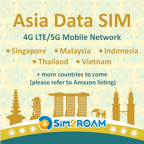 Südostasien Nur Daten SIM | Indonesien, Malaysia, Singapur, Thailand, Vietnam | 1 GB täglich bei 4G LTE High-Speed-Internetdaten