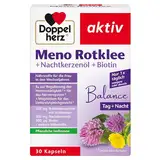 Doppelherz Meno Rotklee + Nachtkerzenöl + Biotin - Nährstoffe für die Frau in den Wechseljahren - mit pflanzlichen Isoflavonen - 30 Kapseln