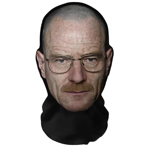 Aristo Solutions Realistische Walter White 3D-Druck Vollgesichtsmaske – Atmungsaktiv, leicht & bequem, ideal für Cosplay, Partys, Halloween, Karnveal & Events Breaking Bad