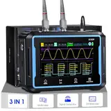 H HOLDPEAK Hand Oszilloskop Multimeter Signalgenerator 3 in 1, 2 Kanäle 50 MHz Bandbreite 250MSa/s Abtastrate Tragbares digitales Oszilloskop, 19999 Zählungen Multimeter mit 4.3″ Touch Screen