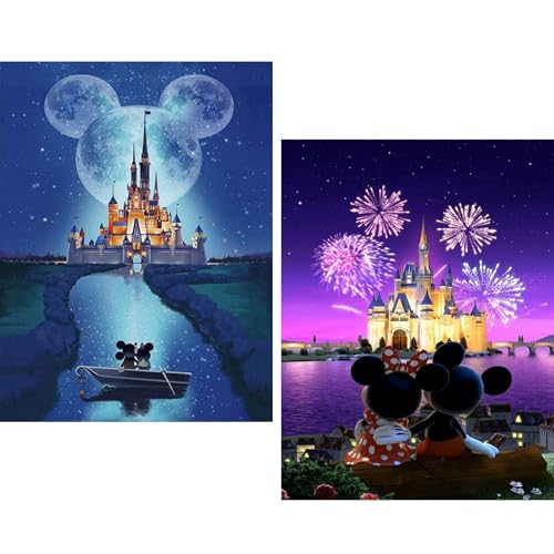 Daisen Art 2 Pack Diamond Painting Kits,Diamont Painting Set,5D Diamant Painting Bilder,DIY Gem Art for Gift Home Wall Decor(30x40cm)